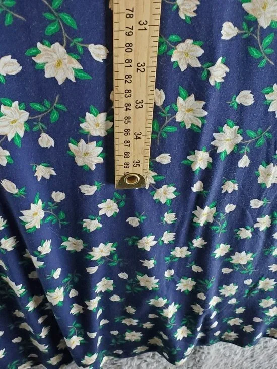 Draper James Dress Womens Small Blue Tammy T-Shirt Magnolia Floral Print Stretch - Picture 7 of 11